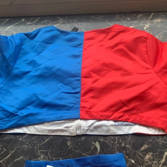 Color Block Mini Skirt - Red, Blue, White - Picture 5 of 5